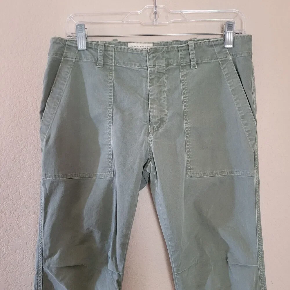 Nili Lotan Cargo Cropped Jogger Military Pants Women Size 4 111/88 80NL Green - Picture 2 of 8